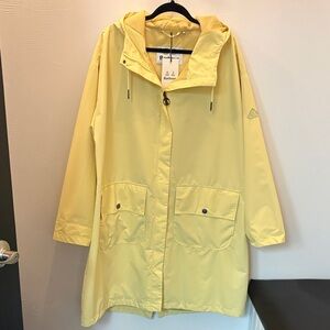 Barbour Pale Yellow Hooded Rain Trench Coat